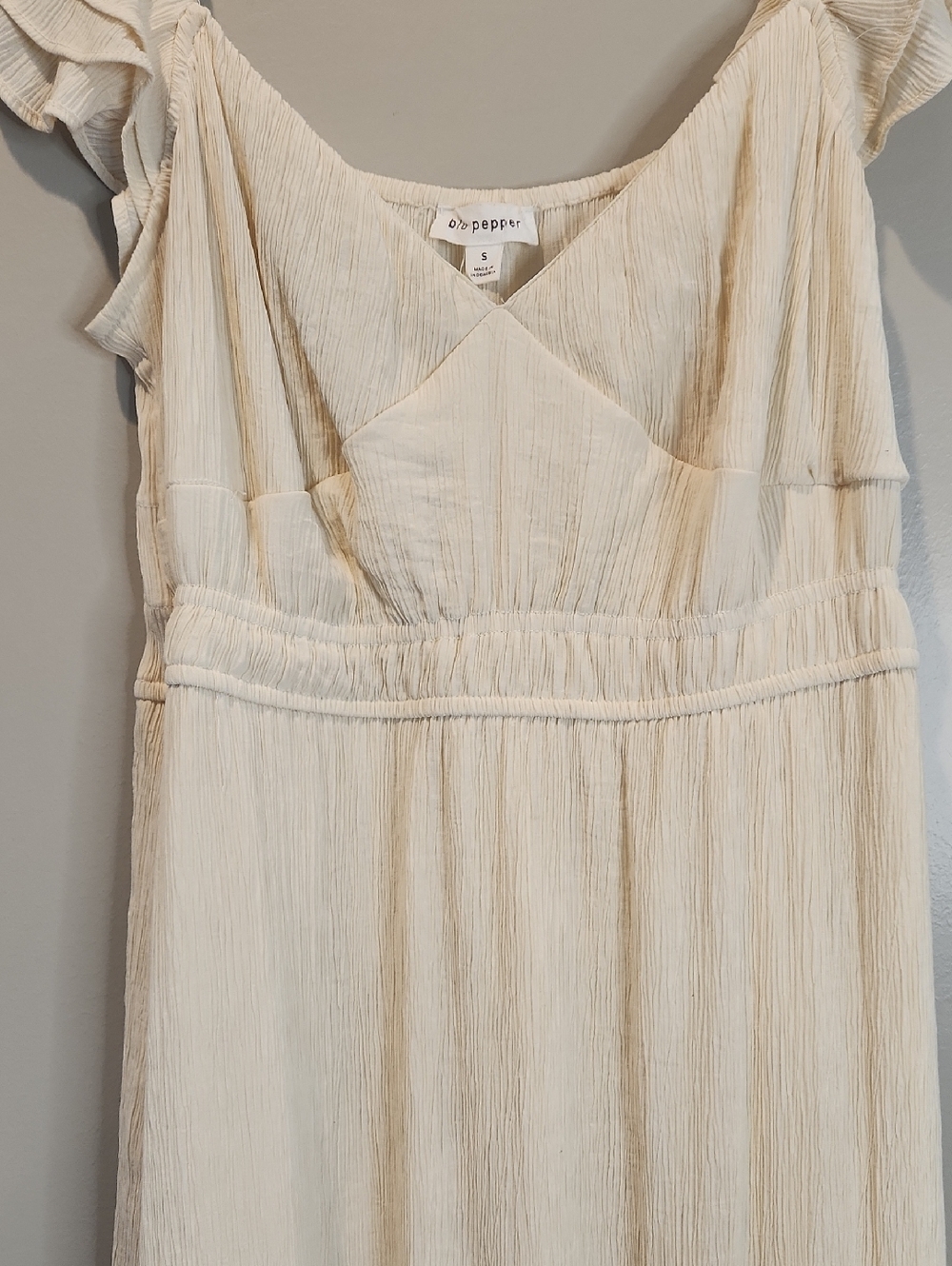 Blu Pepper Cream Ruffled Maxi Dress - Picture 5 of 7